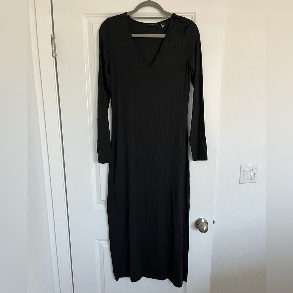 Vero Moda Black Long Sleeve V-Neck Sheath Dress
